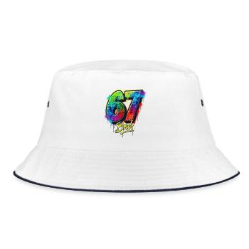 6 7 Meme – Graffiti Bruh Edition - Bucket Hat - white/navy - Front
