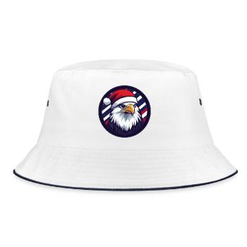 Christmas eagle in the flag circle - Bucket Hat - white/navy - Front