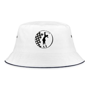 Golfer's Shirt – Stylish on the Green - Bucket Hat - white/navy - Front