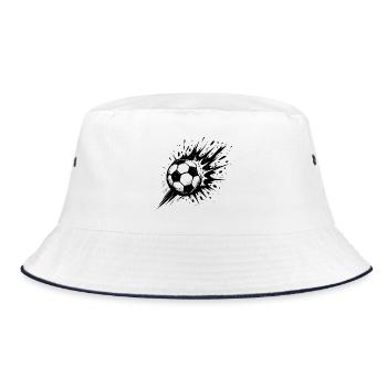 Exploding football in black and white - Bucket Hat - white/navy - Front