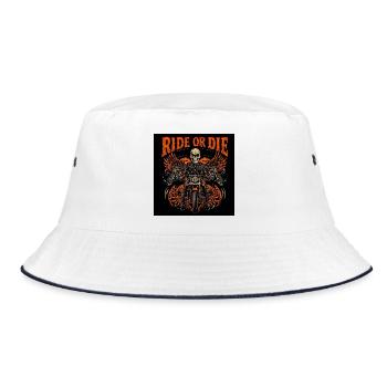 Ride or Die Skull Rider - Bucket Hat - Weiß/Navy - Vorne