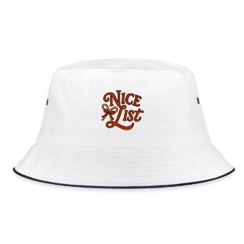 Nice List Christmas Candy Cane - Bucket Hat - white/navy - Front