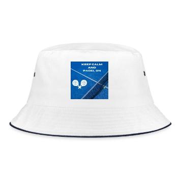 Padel Focus: Keep Calm On Court - Bucket Hat - white/navy - Front