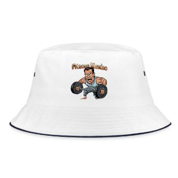 Fitness Maniac Weightlift Graphic - Bucket Hat - white/navy - Front