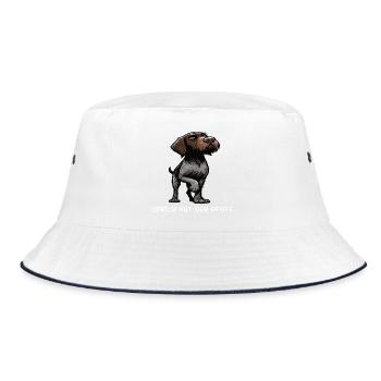 Talk to the paw German wirehaired wirehairs - Bucket Hat - white/navy - Front
