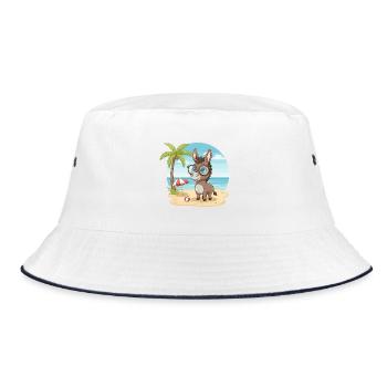 Vacances d’été sur la plage de l’âne mignon avec des lunettes - Bob - blanc/marine - Devant