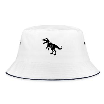 T-rex fossil - Bucket Hat - white/navy - Front