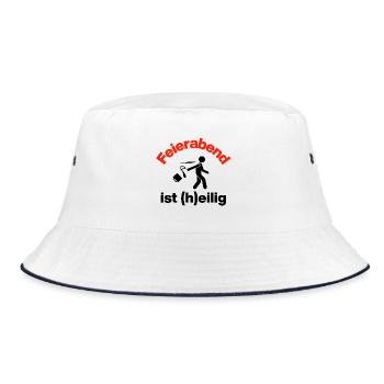 Closing time is in a hurry – office escape, colleagues - Bucket Hat - white/navy - Front