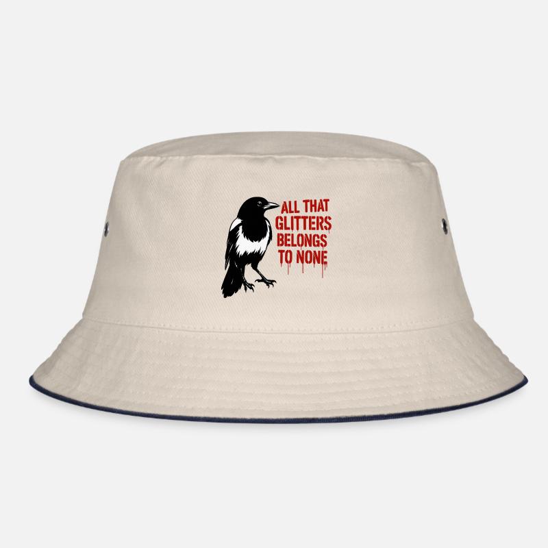 Elster, Rabe und Glitter-Slogan Bucket Hat