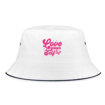 Love your Self - Bucket Hat - white/navy - Front
