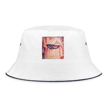 Bhuddas Cave - Bucket Hat - Weiß/Navy - Vorne