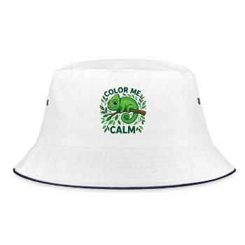 Ein ruhiges Chamäleon - Bucket Hat - Weiß/Navy - Vorne