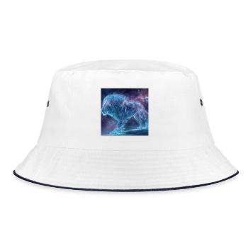 Lion Stellaire Mystique – Futuriste & Magique - Bob - blanc/marine - Devant