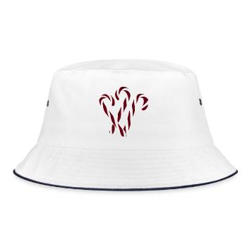 Candy canes - Bucket Hat - white/navy - Front