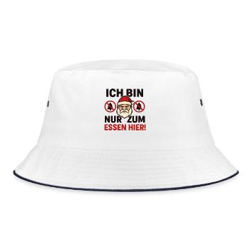 I'm only here to eat Anti Christmas - Bucket Hat - white/navy - Front