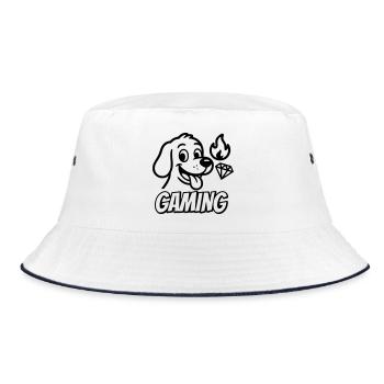 Police de jeu avec motif et icônes de chien drôle - Bob - blanc/marine - Devant