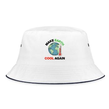 Make Earth Cool Again – Act Now - Bucket Hat - white/navy - Front
