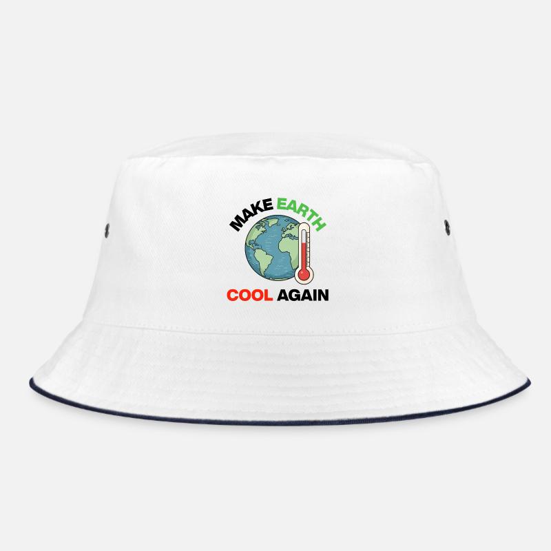 Make Earth Cool Again – Act Now - Bucket Hat - white/navy