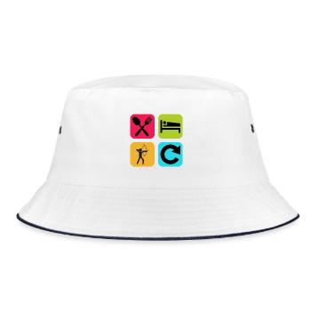 Eat Sleep Archery Repeat Funny Quote Sport - Bucket Hat - white/navy - Front