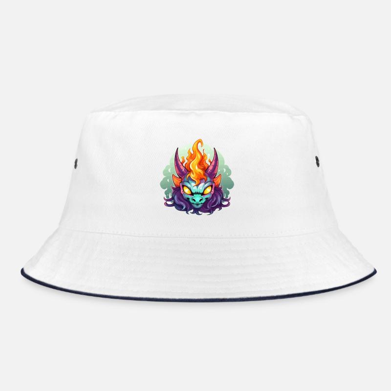 Flammenkopf Dämonengesicht Bucket Hat