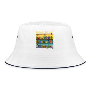 Reboot Barpalette: Bunte Spirituosen - Bucket Hat - Weiß/Navy - Vorne