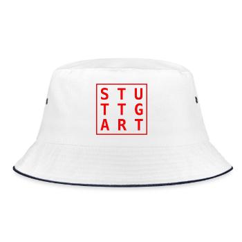 Sac souvenir de Stuttgart - Bob - blanc/marine - Devant