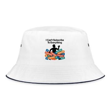 I Can't Subscribe To Everything - Bucket Hat - white/navy - Front