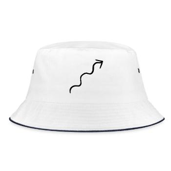 wavy arrow - Bucket Hat - white/navy - Front