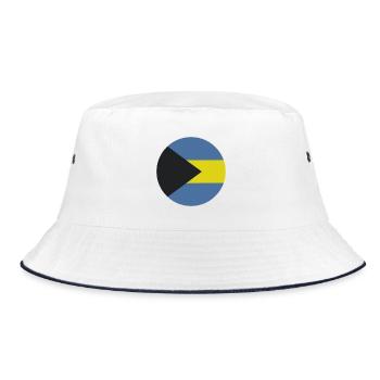 Bahamas round flag - Bucket Hat - white/navy - Front