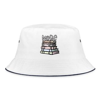 Lesen Sie mehr Bücher - Bucket Hat - Weiß/Navy - Vorne