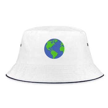 Planet Erde - Bucket Hat - Weiß/Navy - Vorne
