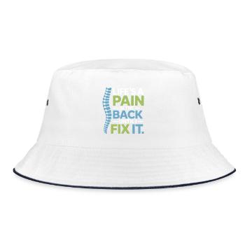Chiropractor Life's A Pain In Back Until I Fix  - Bucket Hat - white/navy - Front