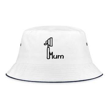 Portafilter Coffee Espresso Mum - Bucket Hat - white/navy - Front