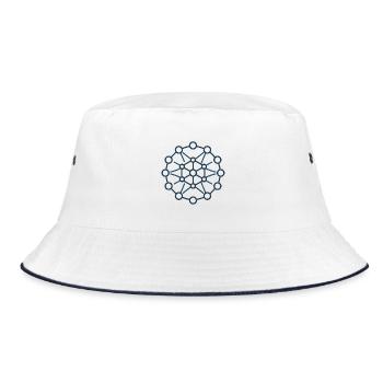 Network Nodal Star Pattern - Bucket Hat - white/navy - Front
