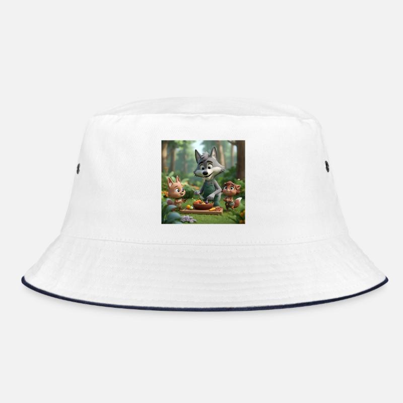 wolf, vegan wolf, friendly wolf Bucket Hat