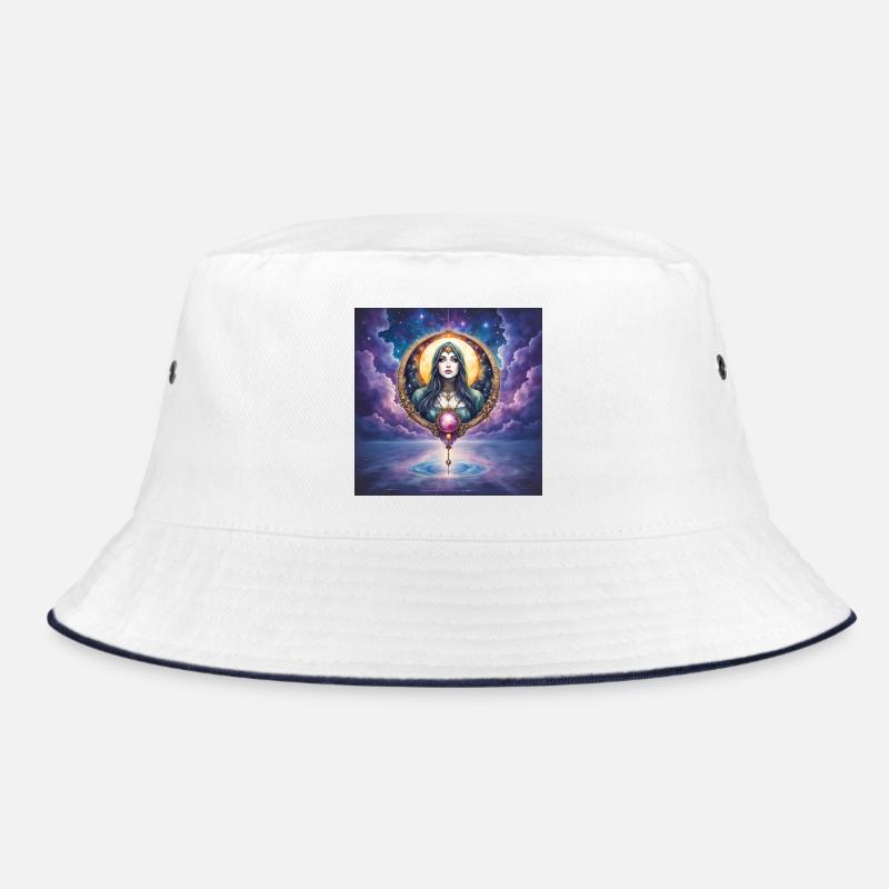 Lunar Arcana: Woman in a Celestial Ring Bucket Hat