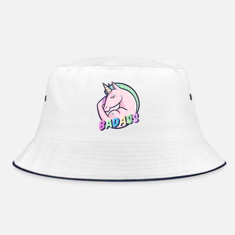 Cooler Pastell-Einhorn-Regenbogen Bucket Hat