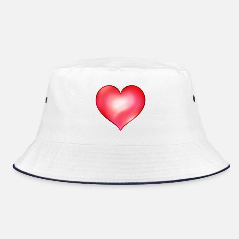 Rotes Herz mit Lichtgradienten Bucket Hat