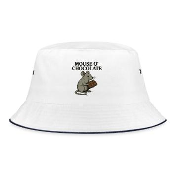 Mouse o'Chocolate Pun Mouse Chocolate - Bucket Hat - white/navy - Front