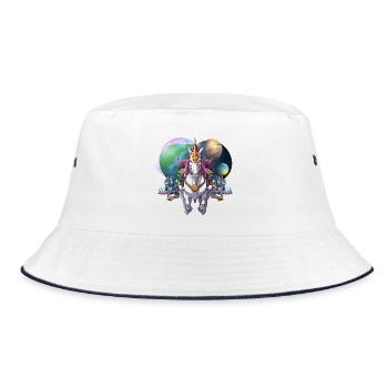 Galactic Mech Horse Hero - Bucket Hat - white/navy - Front