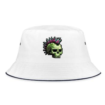 Pixel Punk Skull - Bob - blanc/marine - Devant