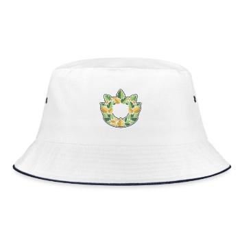 Blätterkranz Lorbeer Natur Wappen - Bucket Hat - Weiß/Navy - Vorne