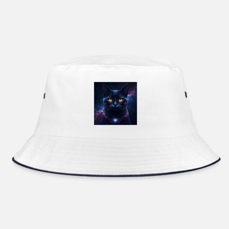 Galaxy Cat Kitten Face Nebula Eyes Space Kitty Art Bucket Hat
