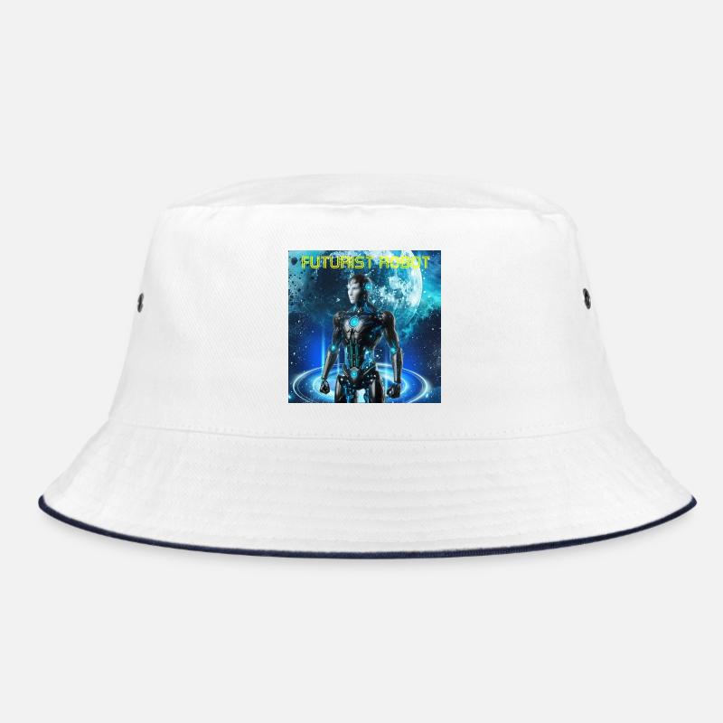 Futuristischer Roboter im Neonkosmos Bucket Hat