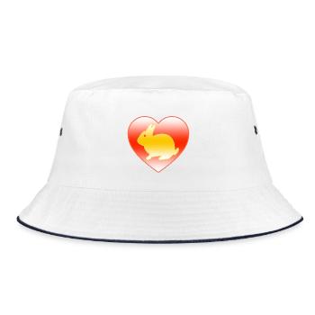 Rabbit - Bucket Hat - white/navy - Front