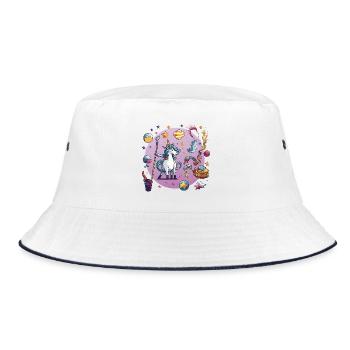 Galaktischer Einhornzauber - Bucket Hat - Weiß/Navy - Vorne