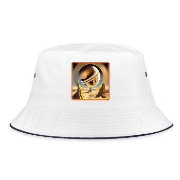 Primeval surreal orbital world - Bucket Hat - white/navy - Front