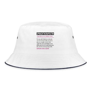 Speech Therapist Definition Funny Profession Saying - Bucket Hat - white/navy - Front
