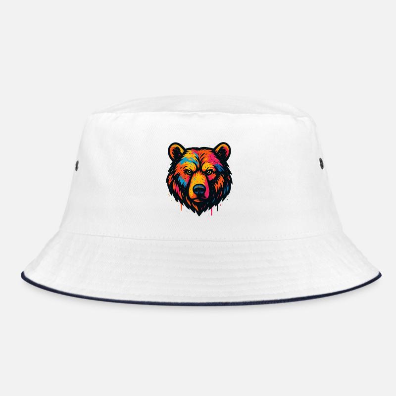 Estampe colorée de tête d’ours Bob