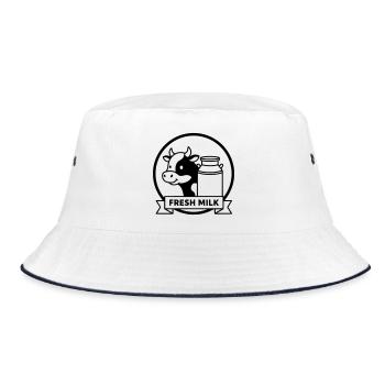 Fresh Milk Cow Milk Logo Vintage - Bucket Hat - white/navy - Front